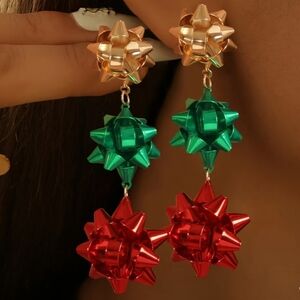 Festive Bow Drop Earrings